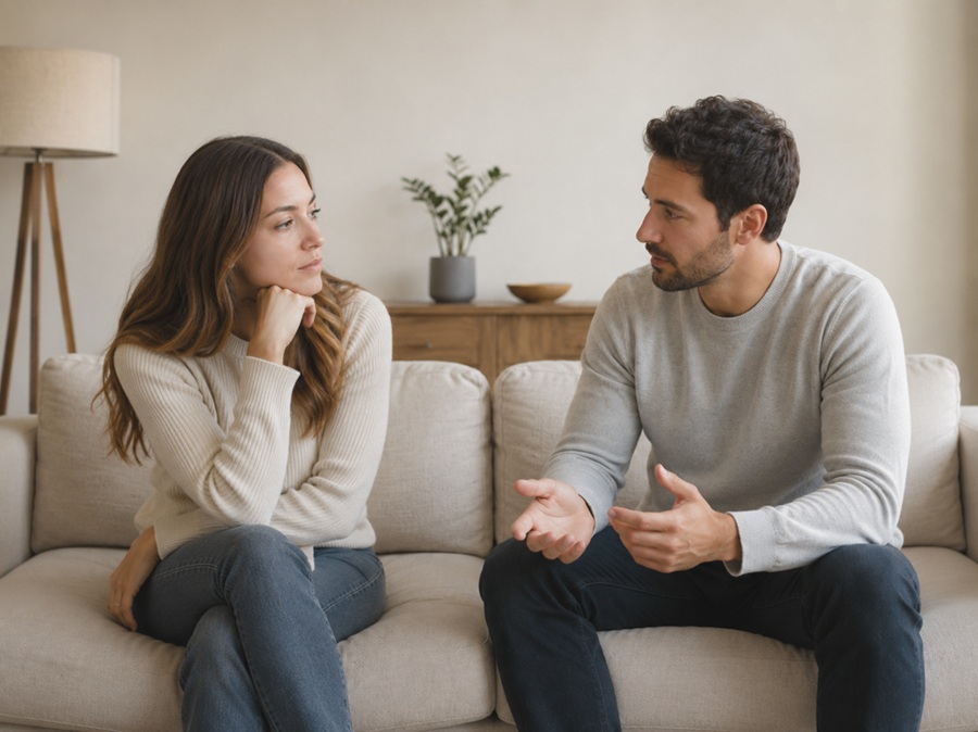 Pareja iniciando un proceso de escucha y reconstrucción de su relación
