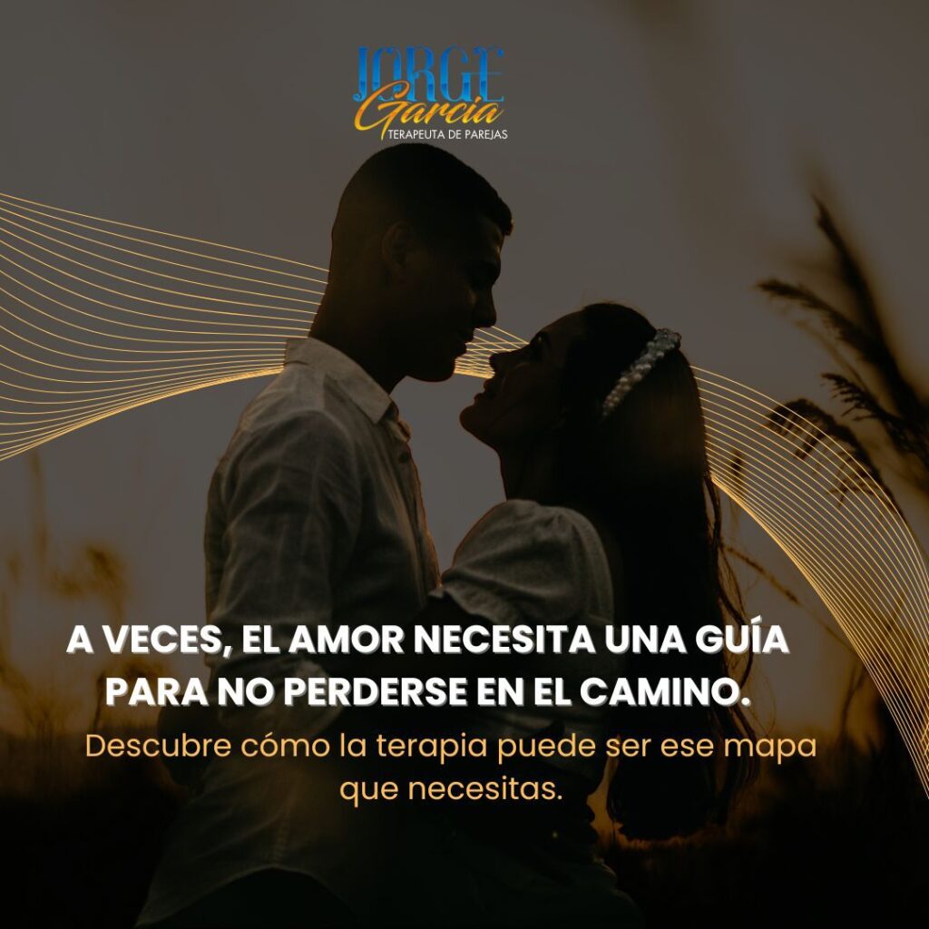 Pareja abrazada al atardecer, simbolizando cómo la terapia de pareja en Cali con el psicólogo Jorge García puede ser una guía para reencontrar el amor
