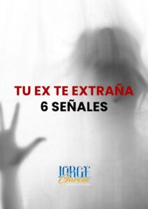 “Tu ex te extraña: 6 señales”. Fondo difuminado con una silueta detrás de un cristal, representando la nostalgia y la distancia emocional tras una ruptura amorosa