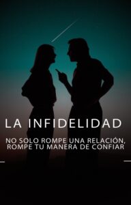 Pareja discutiendo en silueta representando el impacto emocional de la infidelidad.